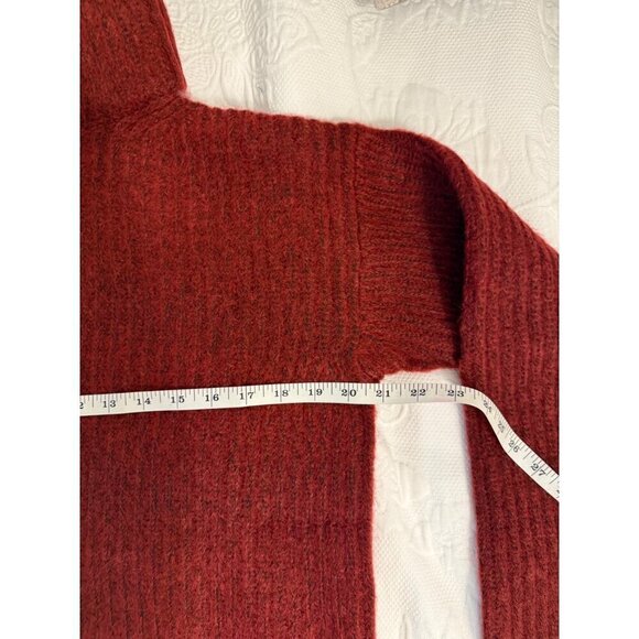 Thakoon‎ Turtleneck Sweater Burgundy Size Small Alpaca Blend Cropped Ribbed - Picture 8 of 11